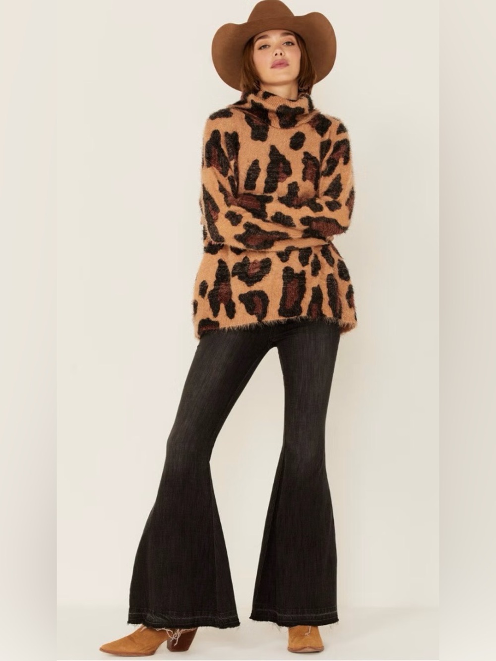 SHOW ME YOUR MUMMU Size XS Fatima Turtleneck Sweater CHEETAH FEVER KNIT